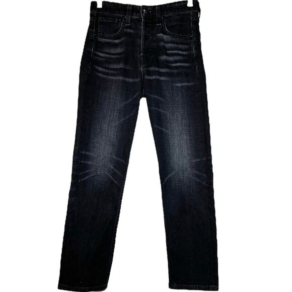 Rag & Bone Maya Jeans High Rise Ankle Slim Straight Leg Cotton Denim Black 25x26 - Picture 2 of 7